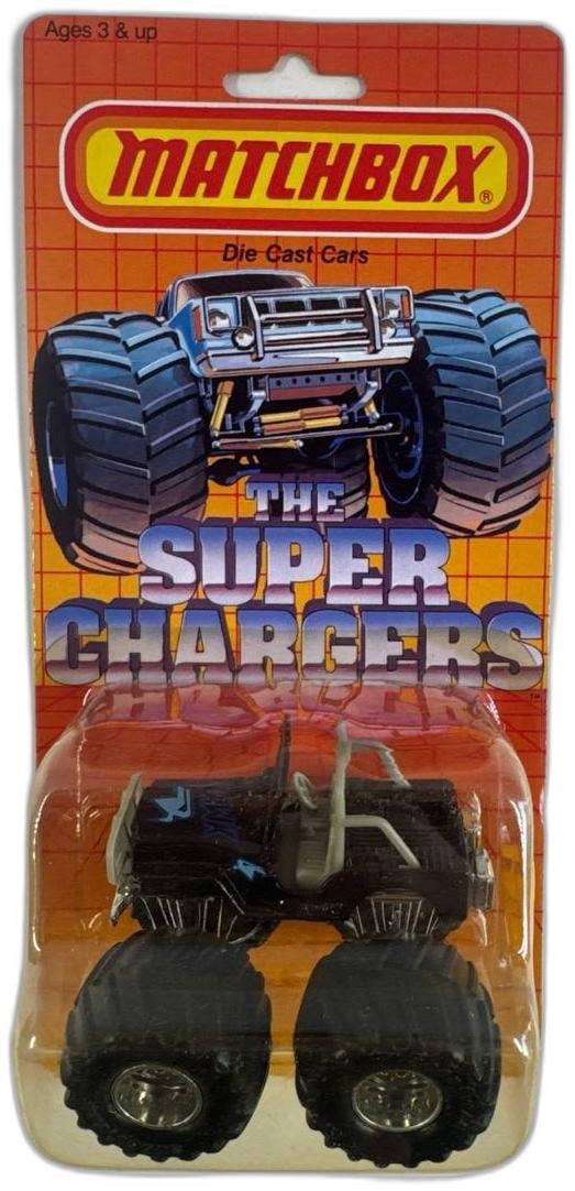1985 Matchbox The Super Chargers SC2 Monster Truck Die Cast Unopened: 1985 Matchbox The Super Chargers SC2 Monster Truck Die Cast Unopened from the beloved era of classic toy vehicles. This remarkable piece features rugged construction and an iconic monster truck design
