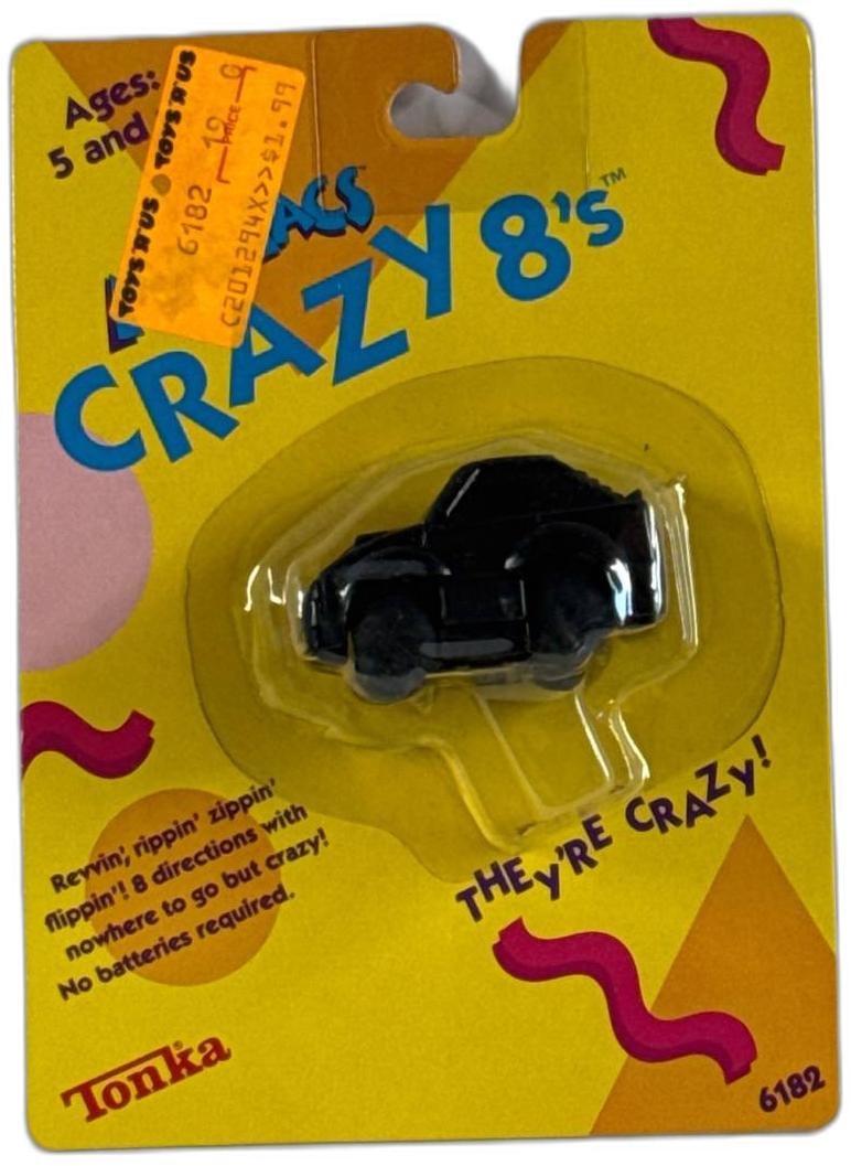 Tonka Maniacs Crazy 8s Black Car 1988 Toy Ages 5 Up Unopened: Tonka Maniacs Crazy 8s Black Car 1988 Toy Ages 5 Up Unopened is a fantastic collectible for toy enthusiasts. This dynamic toy from the late 1980s showcases a clever design that zips and flips in multi