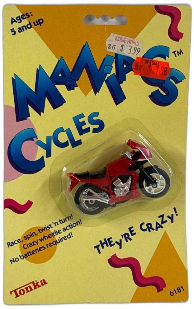 Tonka Maniacs Cycles Red Motorcycle Ages 5 And Up Vintage Unopened 1985: Tonka Maniacs Cycles Red Motorcycle Ages 5 And Up Vintage Unopened 1985 is a standout piece for collectors and fans of classic toys. This bright red motorcycle, sealed in its original 1985 packaging, 