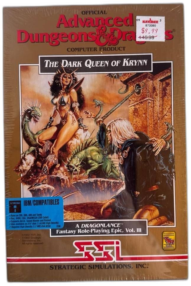 Sealed Official Advanced Dungeons And Dragons The Dark Queen Of Krynn IBM PC Game (1 of 6)