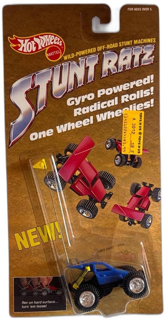 Hot Wheels Stunt Ratz Dirt Dart 1986 Blue Off Road Diecast Toy By Mattel Sealed: Hot Wheels Stunt Ratz Dirt Dart 1986 Blue Off Road Diecast Toy By Mattel Sealed is a thrilling find for collectors who appreciate the excitement of vintage miniature vehicles. This gyro powered stunt