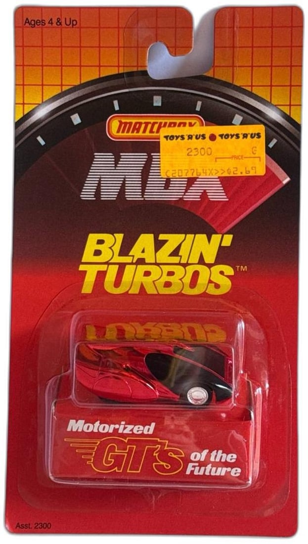 Matchbox MBX Blazin Turbos Red GT Pullback Motorized Car 2300 Rare (1 of 6)