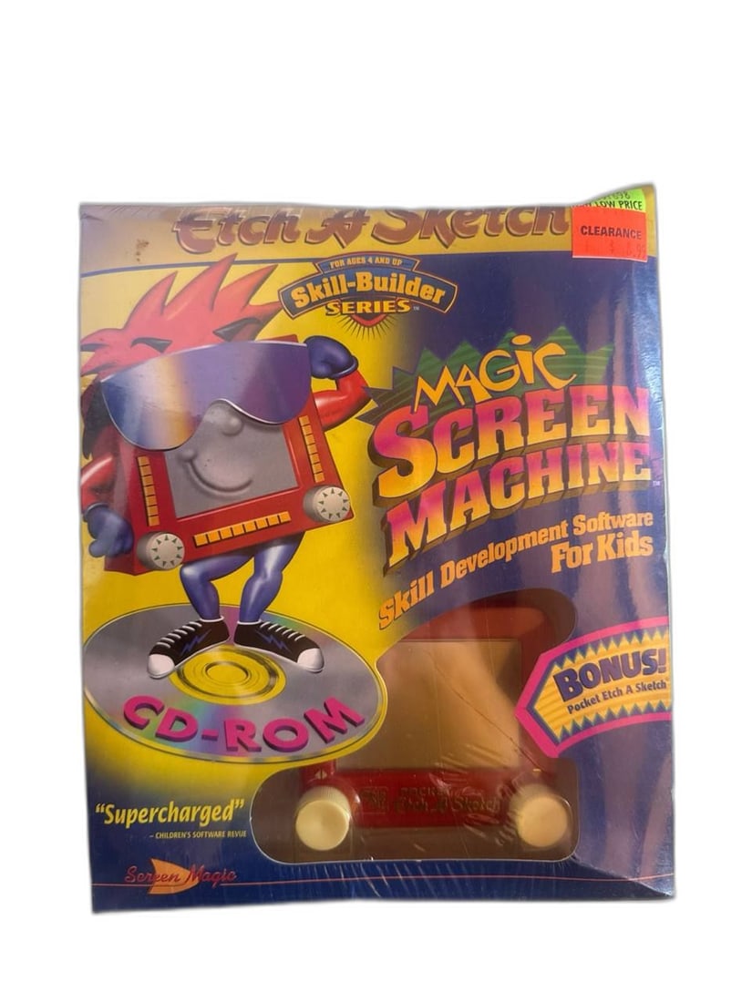 Etch A Sketch Magic Screen Machine Cd Rom Sealed 1995 Skill Development Software: This sealed 1995 Etch A Sketch Magic Screen Machine CD-ROM from the Skill-Builder Series offers a supercharged interactive experience for children ages four and up to build essential creativity planni