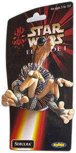 Star Wars Episode I Koosh Sebulba Figure Collectible OddzOn Hasbro: Star Wars Episode I Sebulba Koosh figure by OddzOn and Hasbro in original packaging. Features a unique Koosh base with highly detailed Sebulba character design. The item is presented on a branded card