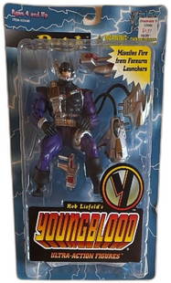 1995 McFarlane Toys Youngblood Dutch Ultra Action Figure New Sealed: 1995 McFarlane Toys Youngblood Dutch Ultra Action Figure, mint on card, from Rob Liefeld's comic series. Features missile-firing accessories and detailed sculpt based on the character Dutch from the Y