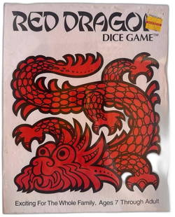 Red Dragon Dice Game Sealed Family Fun Ages 7 And Up Original Box 1995 Jax: Red Dragon Dice Game sealed family fun for ages 7 and up by JAX. This 1995 release features a vibrant red dragon design on its cover, capturing attention with its unique artwork. The box is factory se