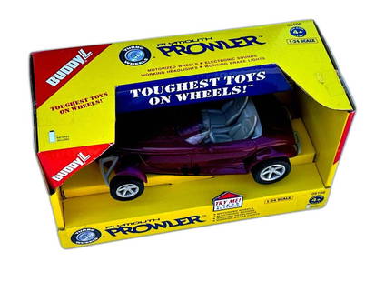 Buddy L Plymouth Prowler 124 Scale Motorized Wheels Lights Sound Dark Purple: Buddy L Plymouth Prowler 1:24 scale motorized wheels with realistic lights and sound is a captivating collectible for toy enthusiasts and car lovers alike. This dark purple model pays homage to Plymou