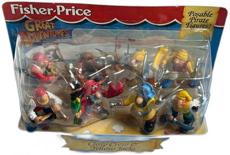 Fisher Price Great Adventures Claw Crew Yellow Jacks Pirates Figures Rare Retro: Fisher Price Great Adventures Claw Crew Yellow Jacks Pirates Figures Rare Retro. Step into a timeless realm of imaginative play with these poseable pirate figures from Fisher Price. The Claw Captain a