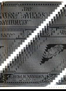Stone Millis Arithmetic Primary 1916 Benj H Sanborn Antique Math Textbook: Antique Stone-Millis Arithmetic Primary textbook, 1916 edition by Benj. H. Sanborn & Co. Classic early 20th-century math book authored by John C. Stone and James F. Millis. Hardcover with unique geome