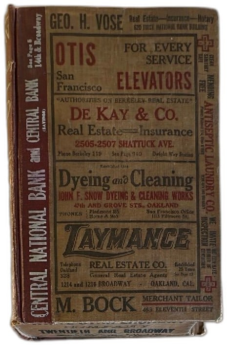 1910 Oakland Alameda Berkeley City Directory Polk Husted Antique Phone Book (1 of 17)
