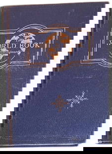 1954 World Book Encyclopedia Guide Volume Field Enterprises Blue Hardcover: 1954 World Book Encyclopedia Guide Volume by Field Enterprises Inc. Chicago, original classic reference in blue hardcover. Features gold-embossed title and globe design on cover, historic educational