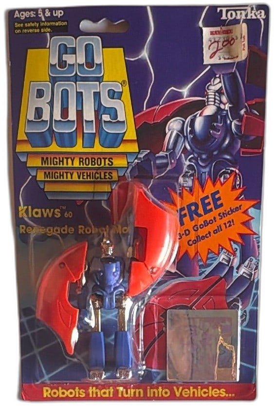 GoBots Klaws 60 Renegade Robot Monster Tonka 1985 Sealed Figure with 3D Sticker (1 of 9)