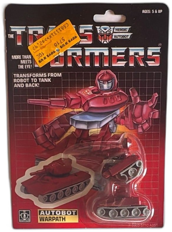 1985 Hasbro Transformers G1 Autobot Warpath Action Figure Sealed Original Card (1 of 10)