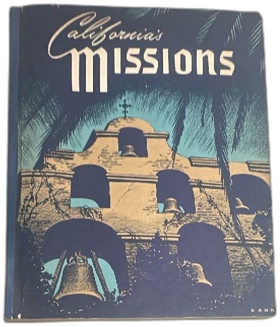 Californias Missions 1950 Hardcover Book Father Junipero Serra El Camino Real: Californias Missions 1950 hardcover book Los Angeles, focused on California’s historic missions with a dedication to Father Junipero Serra, founder of the Franciscan Mission Chain. Features vintage