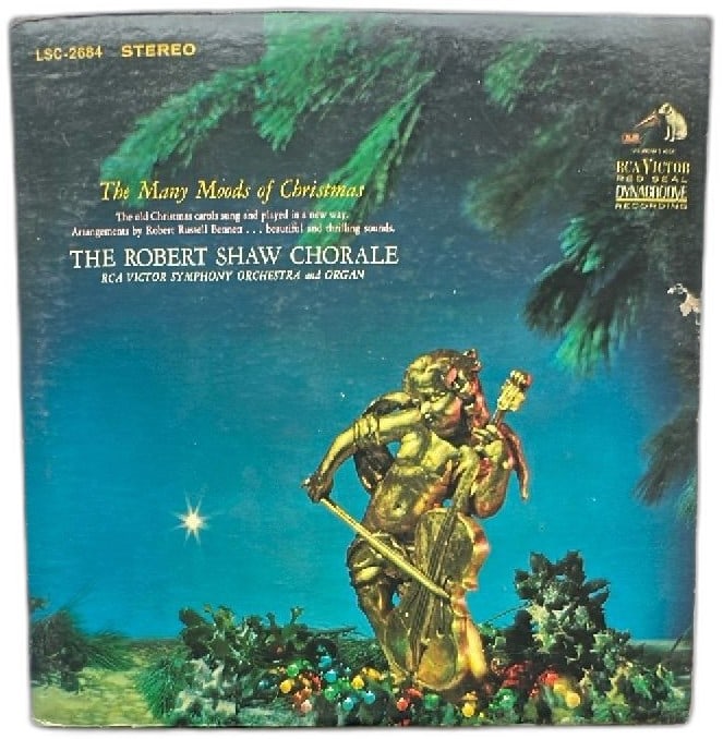 RCA Victor The Many Moods Of Christmas Robert Shaw Chorale LSC 2684 Stereo Vinyl: RCA Victor The Many Moods Of Christmas Stereo Vinyl Record LSC 2684. Classic 33 RPM LP featuring The Robert Shaw Chorale with RCA Victor Symphony Orchestra and Organ, arranged by Robert Russell Bennet