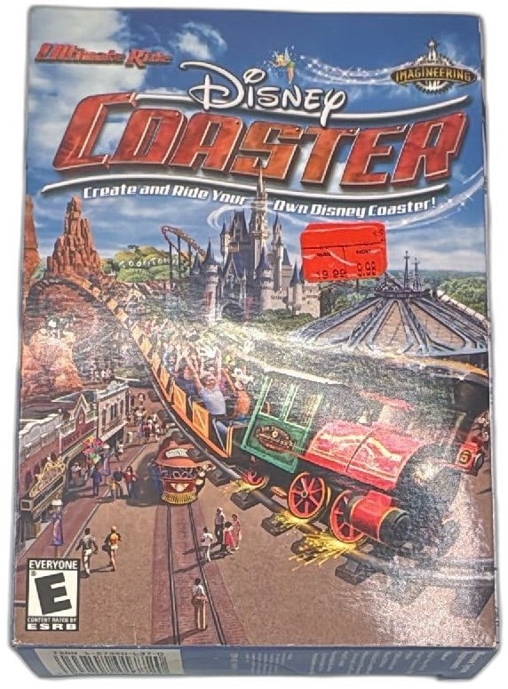Disney Coaster Ultimate Ride PC Game Big Box Windows 98 XP Disney Interactive: Disney Coaster Ultimate Ride PC game big box edition for Windows 98/Me/XP, published by Disney Interactive. Create and ride your own Disney-themed roller coasters in iconic park locations like Tomorro