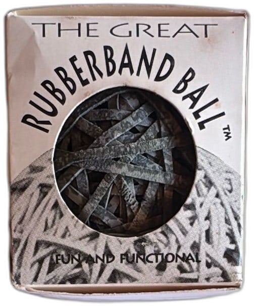 The Great Rubberband Ball South Bay Corp 1993 Vintage Office Supply Boxed: Vintage collectible The Great Rubberband Ball by South Bay Corp 1993, made in Thailand. Features original box stating “fun and functional” and “stores & dispenses rubberbands.” Ball co