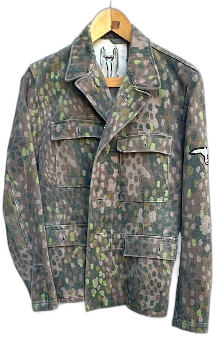 German WW2 SS Camouflage Dot Pattern Field Tunic Repro Wool Size 104 Vintage (1 of 12)