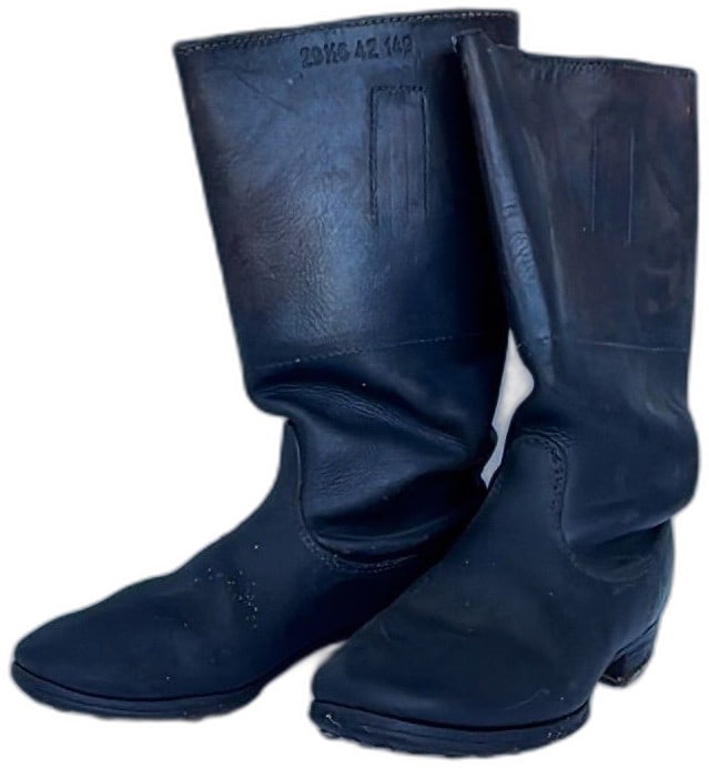 Soviet WWII Era Black Leather Jack Boots Hobnail Soles Size 42 Russian Military (1 of 14)