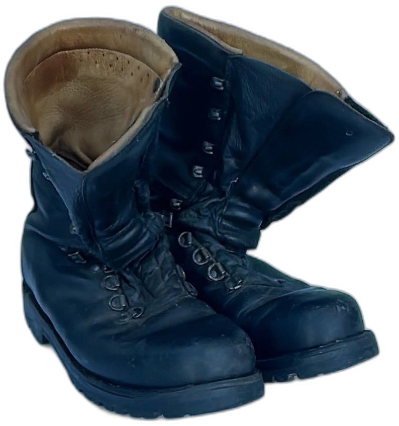 2005 Holzer German Army Combat Boots Size 43/8 Black Leather Heeres Eigentum Vin (1 of 14)