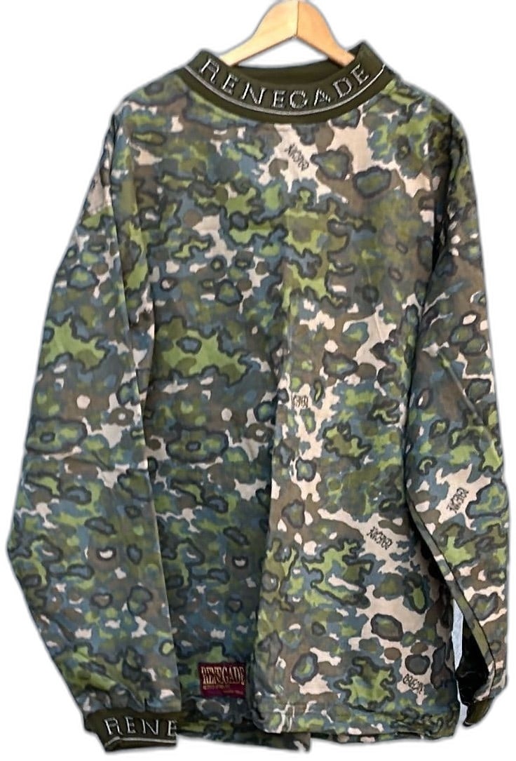 Renegade Action Sports MC Camo Shirt XL Vintage 90s USA Made Green Cotton Blend (1 of 12)