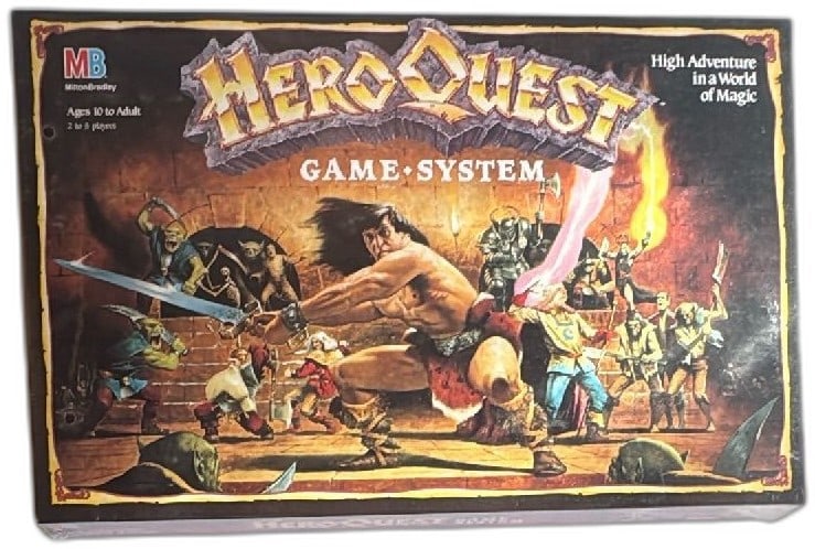 HeroQuest Game System 1989 Milton Bradley Games Workshop Complete Vintage: Vintage HeroQuest Game System by Milton Bradley and Games Workshop, 1989/1990 edition. Highly collectible dungeon-crawling board game featuring 35 detailed figures, 21 doors, 15 furniture pieces, game