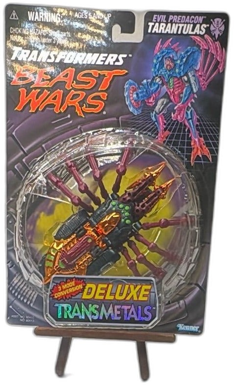 Transformers Beast Wars Transmetals Tarantulas Deluxe Kenner 1997 New Sealed: Transformers Beast Wars Transmetals Tarantulas Deluxe, Kenner 1997, sealed on card. Features classic 3-mode conversion action figure with chrome detail, vivid colors, and original packaging art. Ideal