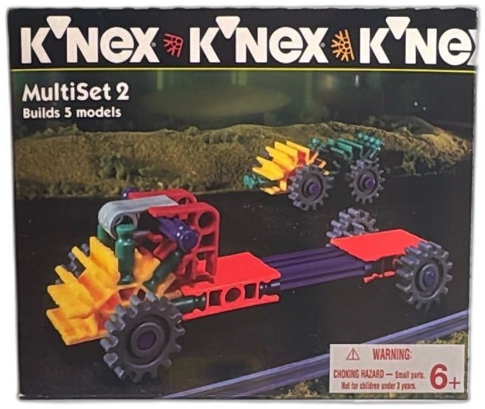 K'NEX MultiSet 2 10503 1995 Vintage Building Toy Set Builds 5 Models: Vintage K'NEX MultiSet 2 set 10503 from 1995. Includes classic plastic rods, connectors, and wheels to build 5 different models for ages 6 and up. Features colorful parts and retro package design, ide