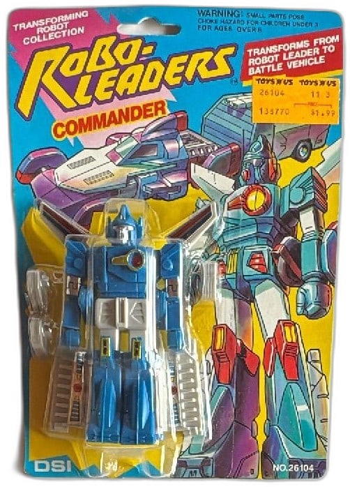 Robo Leaders Commander DSI 1992 Transforming Robot Toy Battle Vehicle MOC: Vintage 1992 Robo Leaders Commander by DSI, transforming robot toy from the original "Transforming Robot Collection." Features blue and silver plastic design, sealed in original card packaging. Transf