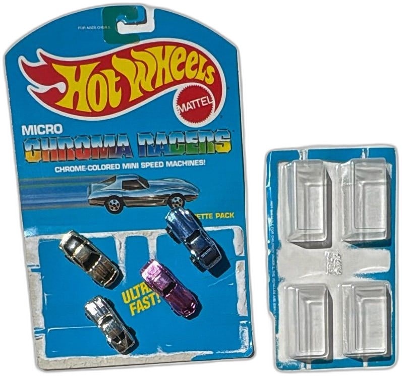 Hot Wheels Micro Chroma Racers Vette Pack 1989 Mattel Chrome Diecast Set (1 of 11)
