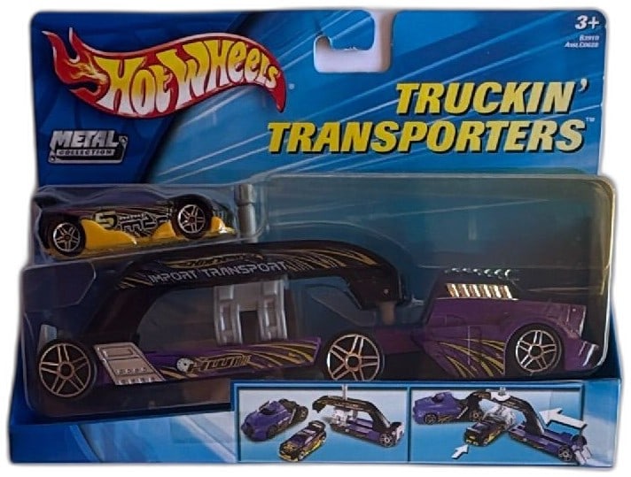 Hot Wheels Truckin Transporters Import Transport Purple Yellow Metal Collectio (1 of 11)