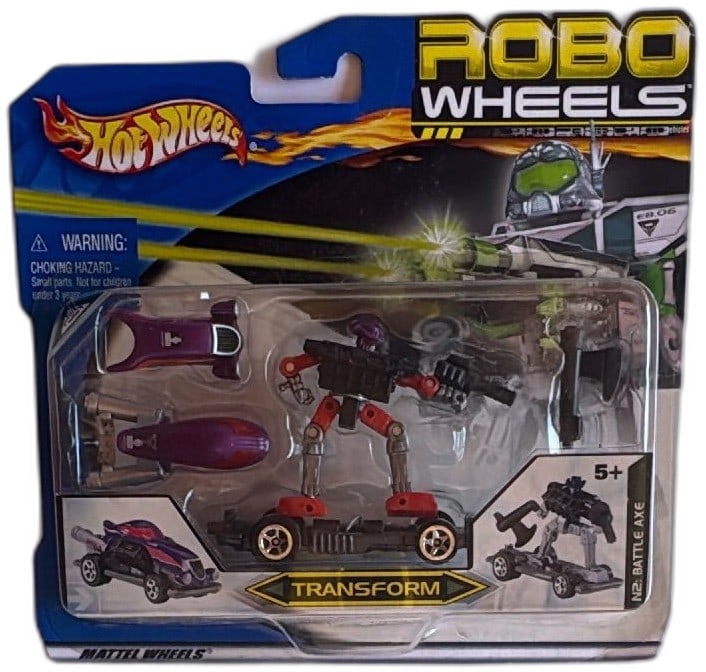 Hot Wheels Robo Wheels N2 Battle Axe 2001 Transforming Robot Car New Sealed (1 of 11)