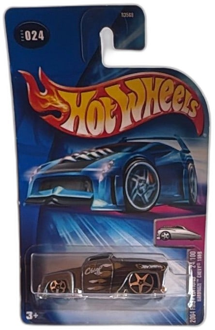 Hot Wheels 2004 First Editions Hardnoze Chevy 1959 24/100 Chief Black Gold: Hot Wheels 2004 First Editions Hardnoze Chevy 1959 die-cast car, model 24/100, "Chief" livery in black with gold accents. Still in factory-sealed blister pack, paint and packaging in excellent conditi