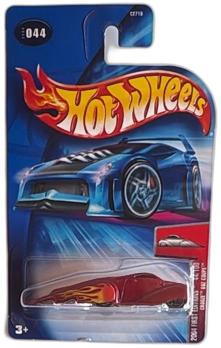 Hot Wheels 2004 First Editions Groozi 002 Coupe 44 100 Red Flames Mint Carded (1 of 9)