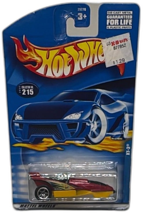 Hot Wheels 2000 XT-3 Diecast Car Collector 215 Yellow Red Mattel Wheels NIP (1 of 10)