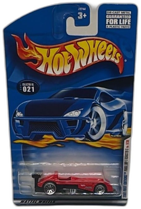 Hot Wheels 2001 First Editions Panoz LMP Roadster S Collector 021 Red Diecast: Hot Wheels 2001 First Editions Panoz LMP Roadster S Collector #021, die-cast metal toy car in vivid red. Factory sealed in original packaging, features Panoz Motor Sports graphics, collector-friendly 