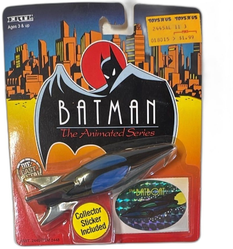 Ertl Batman Animated Series Batboat Die Cast 1993 MOC Collector Sticker (1 of 7)