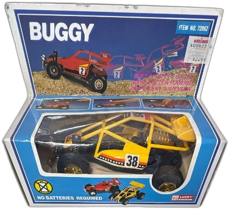 Lucky Vintage Friction Powered Buggy Car No 38 Boxed Hong Kong 1980s (1 of 7)