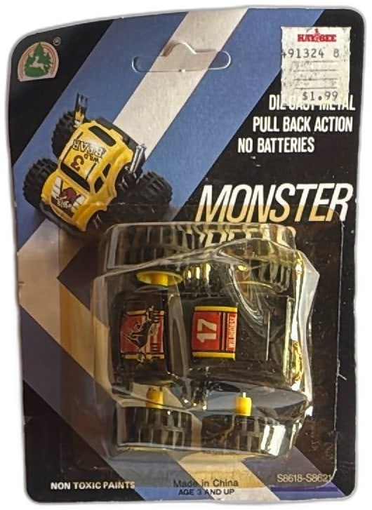 Vintage Monster Pull Back Diecast Metal Wildhorse 17 Toy Truck Carded (1 of 11)