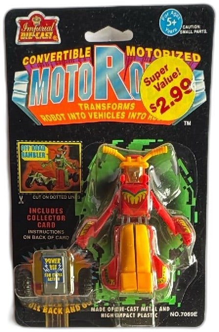 1992 Imperial Diecast Motorobot Off Road Rambler MOC No7069E Vintage Toy: Vintage Imperial Diecast MotoRobot Off Road Rambler 1992, still mint on card (MOC). Features convertible motorized robot-to-vehicle action, die-cast metal and high impact plastic construction. Include