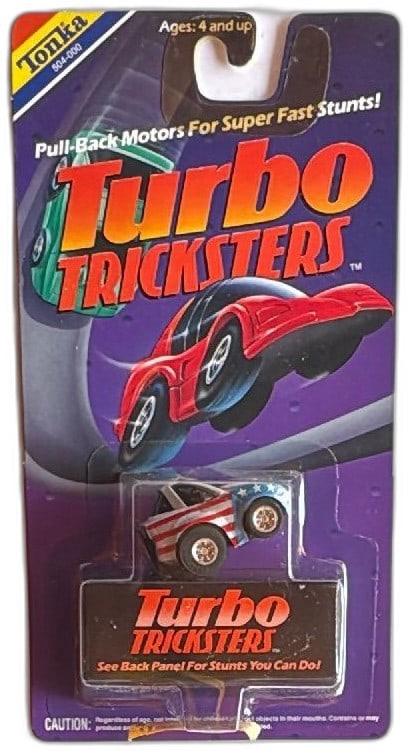 Tonka Turbo Tricksters Corvette 99 Chevrolet USA Flag Pull Back Stunt Car 1989 (1 of 10)
