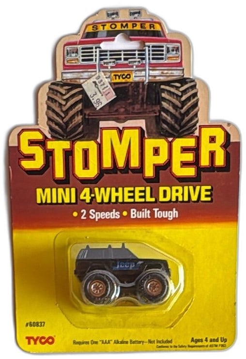 Tyco Stomper Mini 4x4 Jeep 1987 Black Blue Carded #60837 Vintage Toy New (1 of 9)