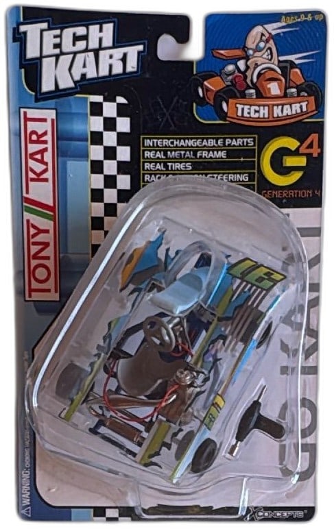 Tech Kart Tony Kart G4 Generation 4 Diecast Model X-Concepts Sealed Vintage: Tech Kart Tony Kart G4 Generation 4 diecast collectible model from X-Concepts, sealed in original packaging. Features real metal frame, removable and interchangeable parts, real tires, and detailed st