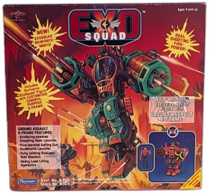 Exosquad Wolf Bronski Ground Assault E Frame Figure 1994 Playmates MIB (1 of 12)