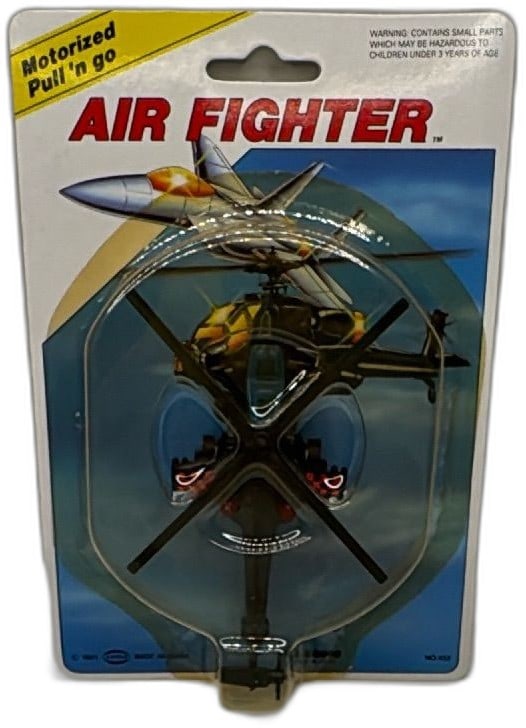 1991 Soma Air Fighter Helicopter Motorized Pull N Go Toy New Sealed (1 of 11)