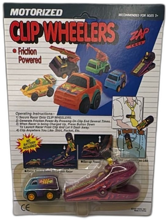 1991 Zap Toys Clip Wheelers Motorized Friction Powered Van No 32578 Sealed (1 of 13)