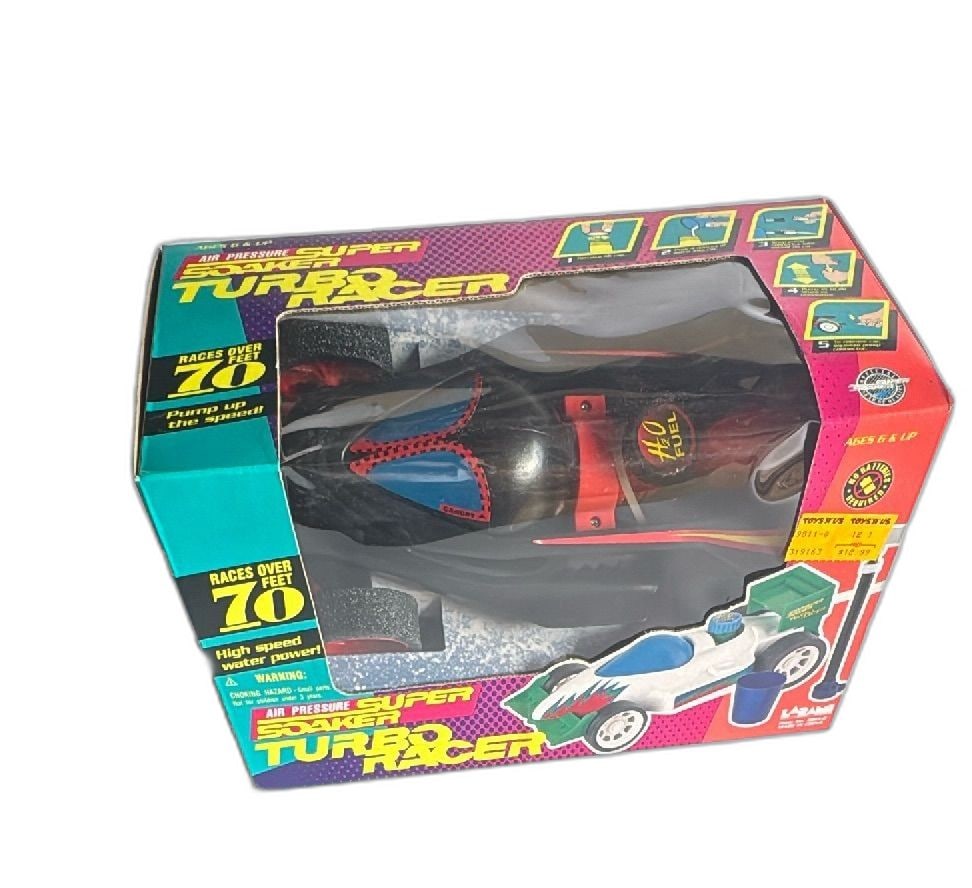 1994 Larami Super Soaker Turbo Racer Air Pressure Car New In Box Vintage Toy (1 of 10)