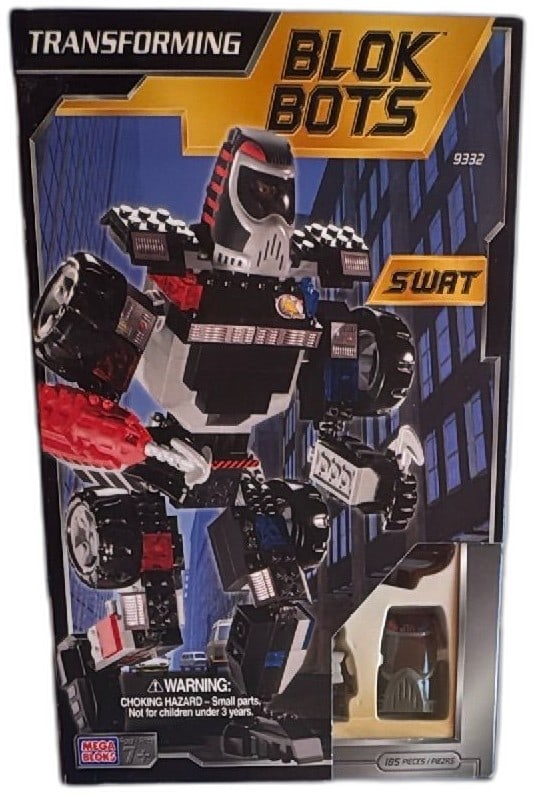 Mega Bloks Blok Bots SWAT 9332 Transforming Robot Set 185 Pieces 2000 New (1 of 13)