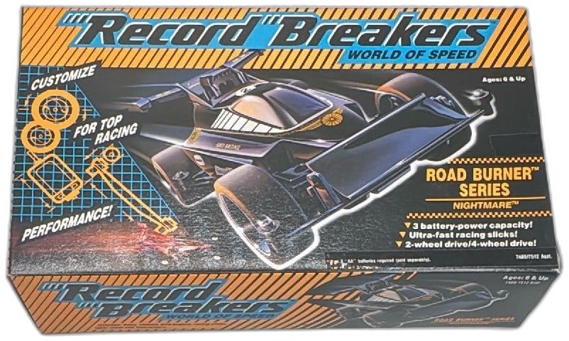 Hasbro Record Breakers Road Burner Series Nightmare 1989 Battery Toy Car NIB (1 of 9)