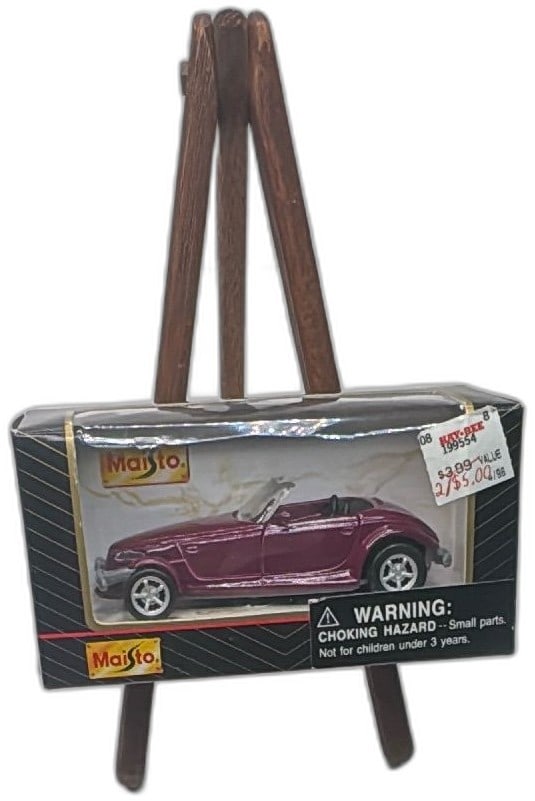 Maisto Superior Motorized Diecast Convertible Car Purple New In Box Vintage: Maisto Superior Motorized diecast convertible car, purple color, in original box. Features pull-back motor action and opening doors. Made of diecast metal and plastic, vintage collectible, suitable fo